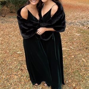 Black faux fur shawl wrap